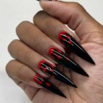 Black Nails - Bloody Black Acrylic Nails