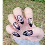 Black Nails - Gothic Iridescent Butterfly Nails
