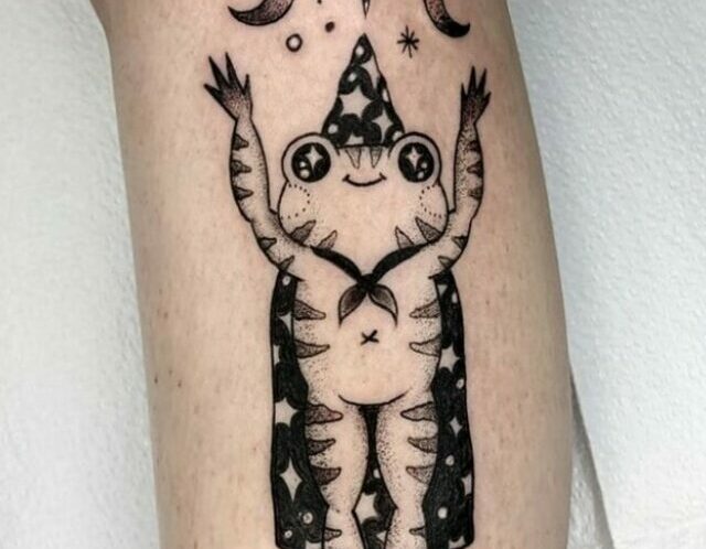 Halloween Tattoos - Wizard Frog
