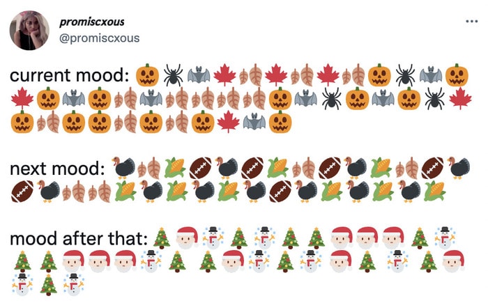 Fall Memes - fall thanksgiving christmas in emojis