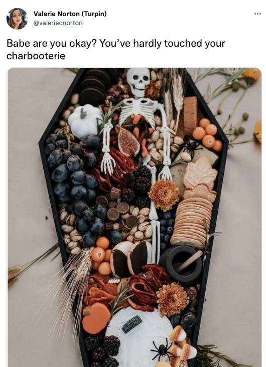 Fall Memes - halloween charbooterie board
