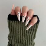 Halloween Nails - Ghost Stiletto Nail Design