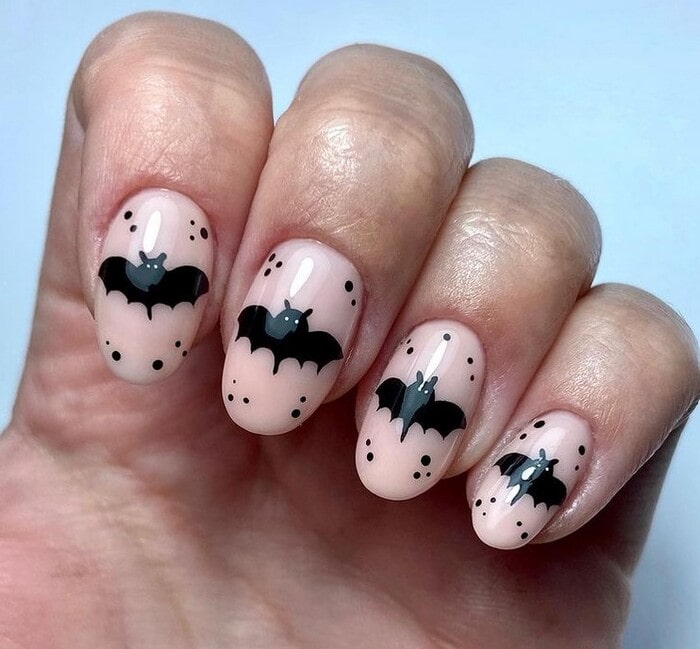 Halloween Nails - Bat Nail Design