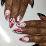 Halloween Nails - Blood-Spattered Nail Design