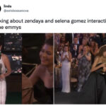 Zendaya Emmy Memes 2022 - selena gomez interaction