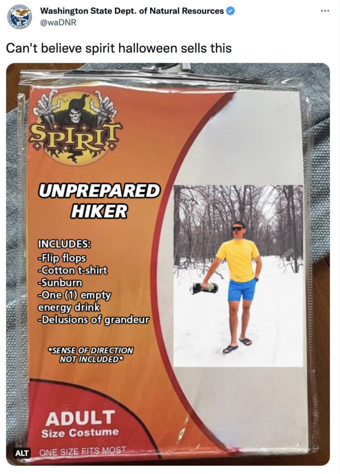 Spirit Halloween Costume Memes - Unprepared Hiker