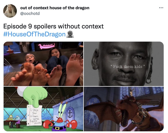 House of the Dragon Episode 9 Memes Tweets - no context
