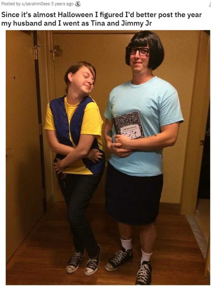 Movie Couple Costumes - Tina and Jimmy Jr. from Bob’s Burgers