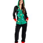 Funny Christmas Pajamas - Christmas Tree Toss Game Jumpsuit