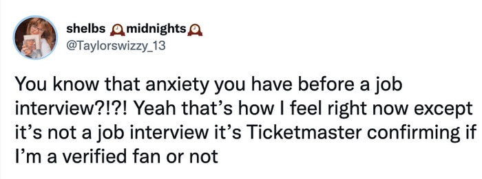 Taylor Swift Ticketmaster Tweets Memes - anxiety
