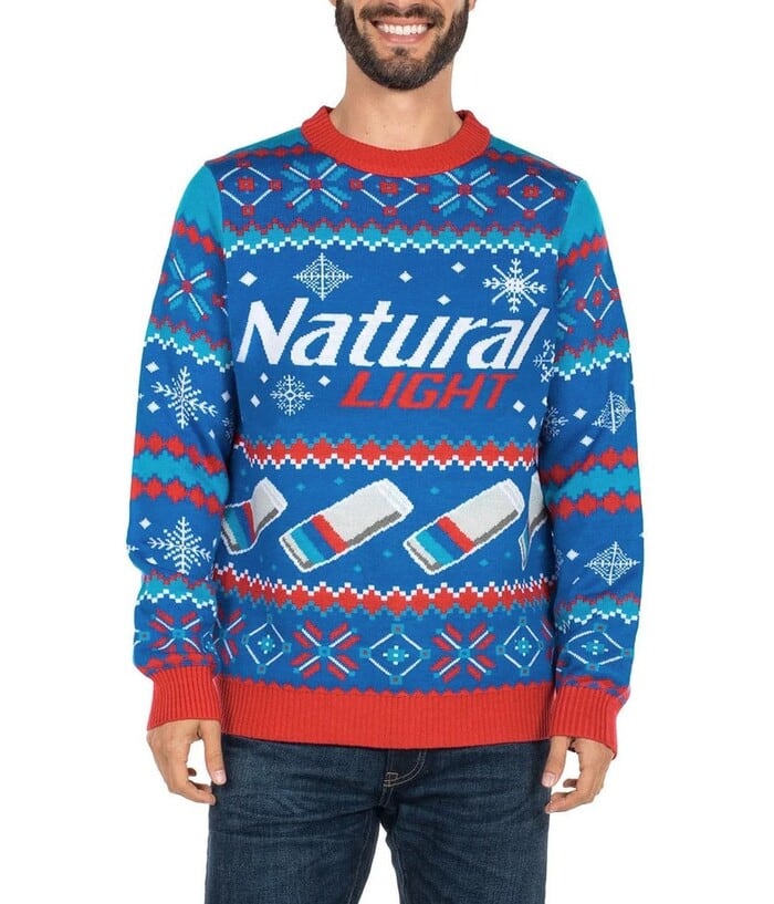 Ugly Christmas Sweaters 2022 - Tipsy Elves Natural Light Ugly Christmas Sweater