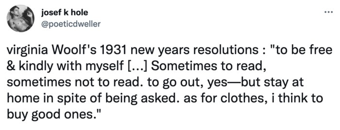 New Year's Resolution Memes and Tweets - virginia woolf