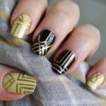 Art Deco Nails - White and Gold Art Deco Nails
