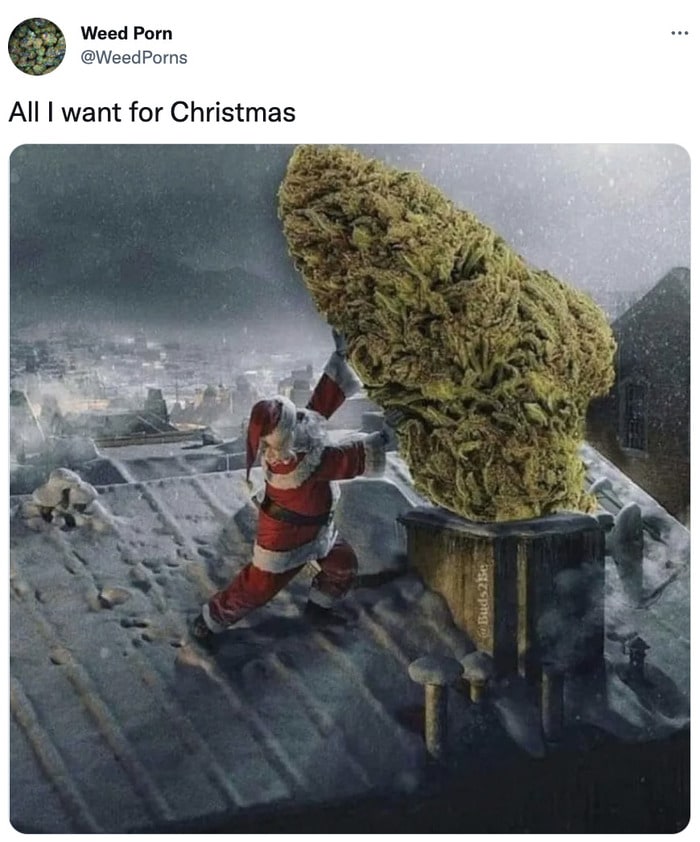 Christmas Memes Tweets - santa putting present down chimney