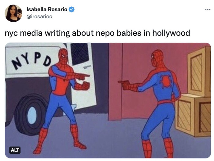 Nepo Baby Memes Tweets - spiderman meme