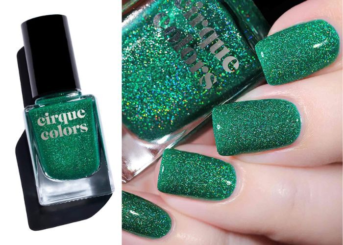 New Year's Nail Colors - Cirque Colors Holographic Jelly Nail Polish in Emerald
