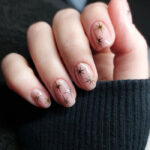 January Nail Designs - nude nails with stars
