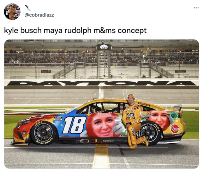 M&M Memes and Tweets - Kyle Busch Nascar rudolph design