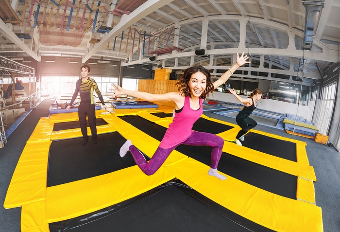 Physically Active Self Care Ideas - friends on trampoline