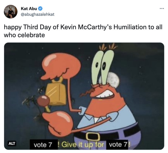 Speaker of the House Vote Memes Tweets - for those who celebrate