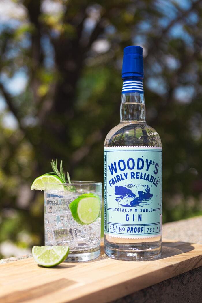 Gin and Tonic - Woody's Gin, tonic water, and lime