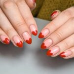 Red Valentine’s Day Nails - Heart Tips