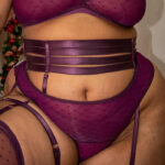 Sexy Valentine’s Day Lingerie - Plum Bralette, Strappy Waist and Thong Set by Uye Suranal