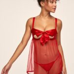 Sexy Valentine’s Day Lingerie - Red Chemise With Lace Detail by Adore Me