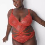 Sexy Valentine’s Day Lingerie - Red Lace Bodysuit by Cacique