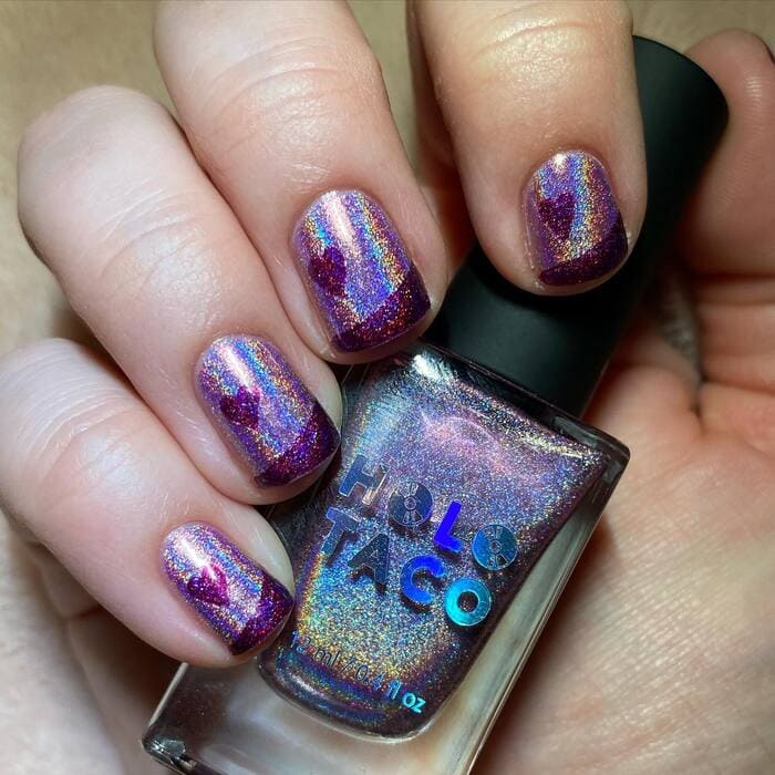 Simple Valentine Nail Designs - So Holographic