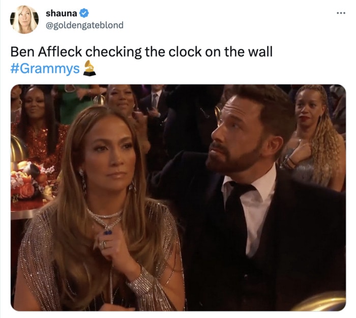 Ben Affleck Grammy Memes Tweets - clock