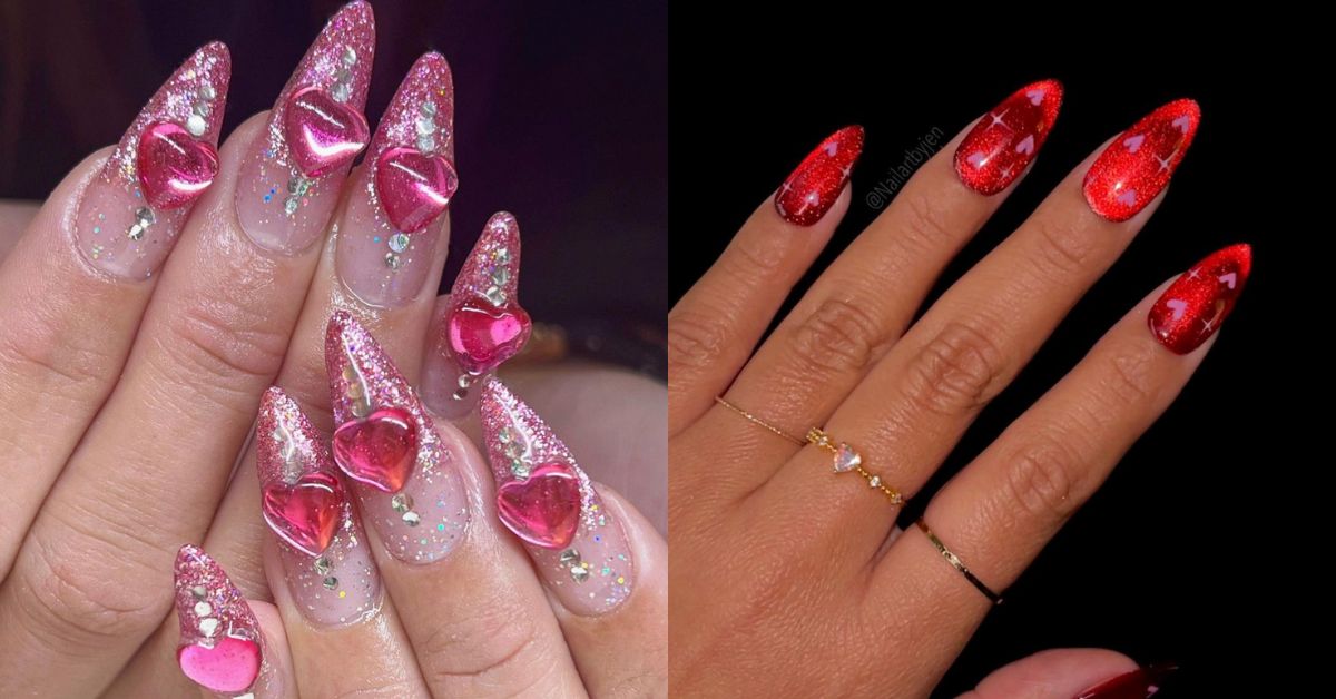 Heart Nail Designs for Valentines