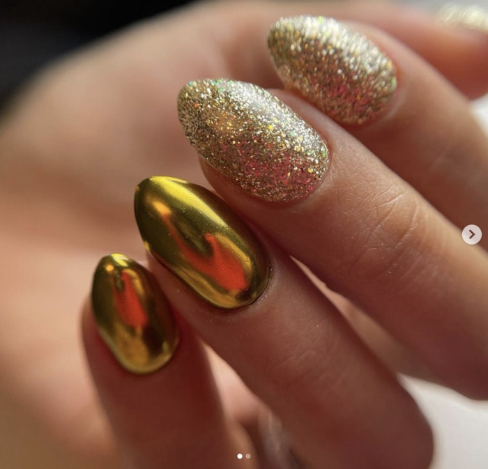 March Nail Design Ideas - Gold Nails