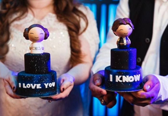Star Wars Wedding Ideas - Leia and Hans cakes