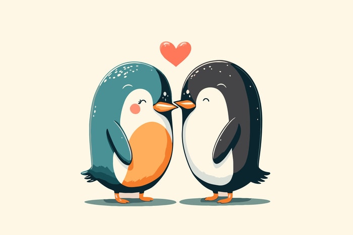 Valentine's Day Jokes - penguins in love