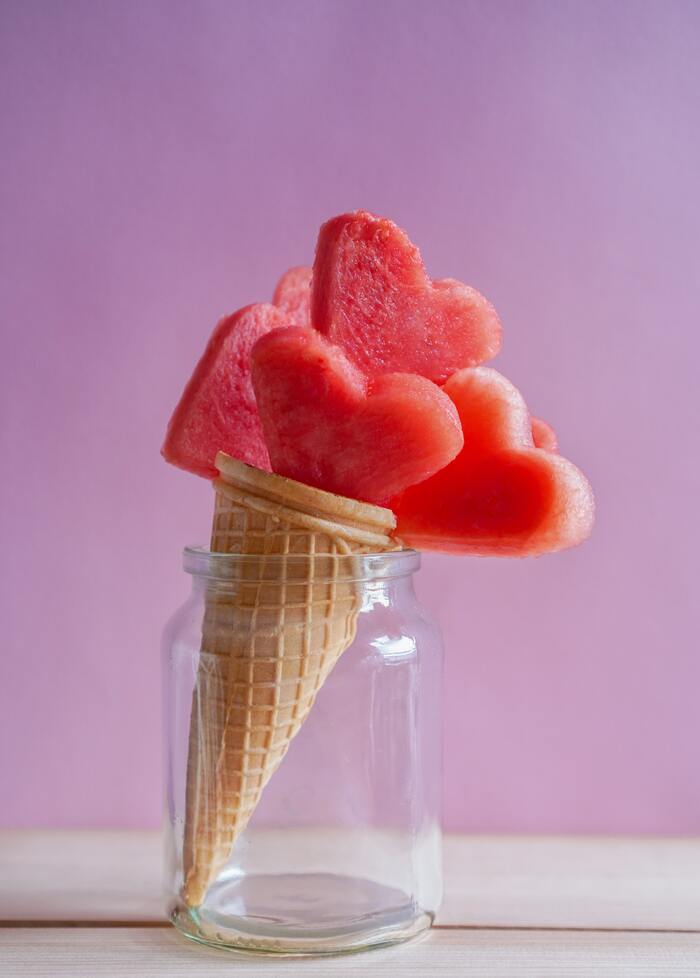 Valentine's Day Jokes - ice cream cone full of hearts