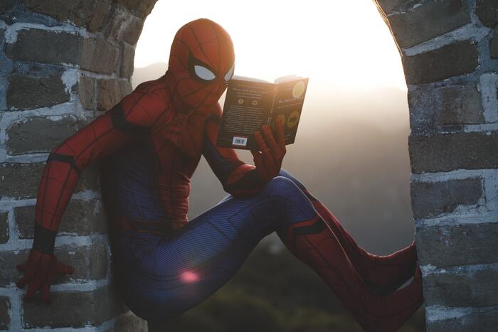 Best Conversation Starters - spiderman reading a book