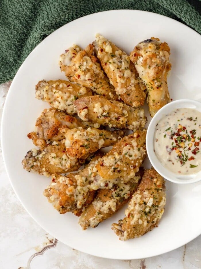 Super Bowl Food Ideas - Garlic Butter Parmesan Wings