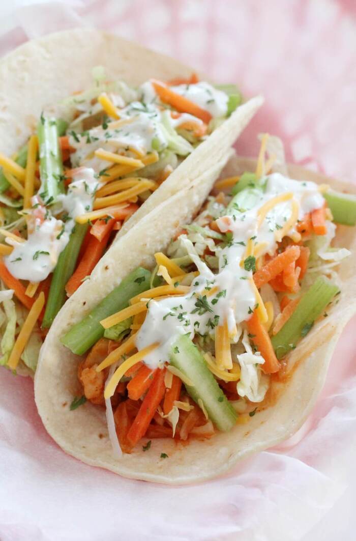 Super Bowl Food Ideas - Vegan Buffalo Chicken Tacos