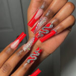 Aries Nails - red with snakes