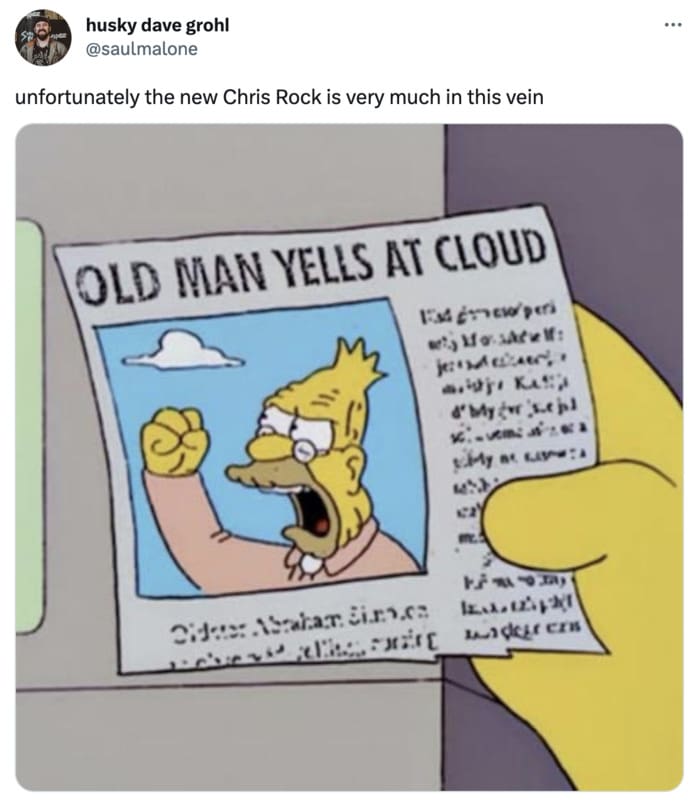 Chris Rock Special Tweets Memes - Old Man Yells at Cloud