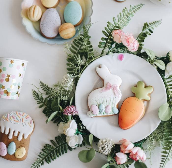 Easter Jokes - bunny and carrot cookies