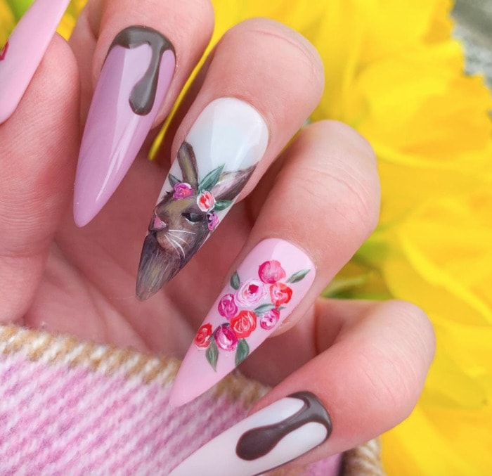 Easter Nail Design Ideas - Bunnies, Flowers, and Chodolate Drips