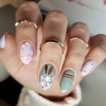 Easter Nail Design Ideas - Flowers and Bunny Ears
