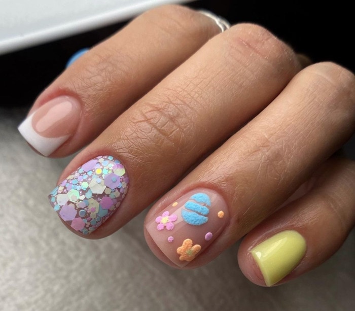Easter Nail Design Ideas - Bright, Textured Spring Nails