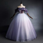 Goth wedding dresses- Purple Off-the-Shoulder Ball Gown