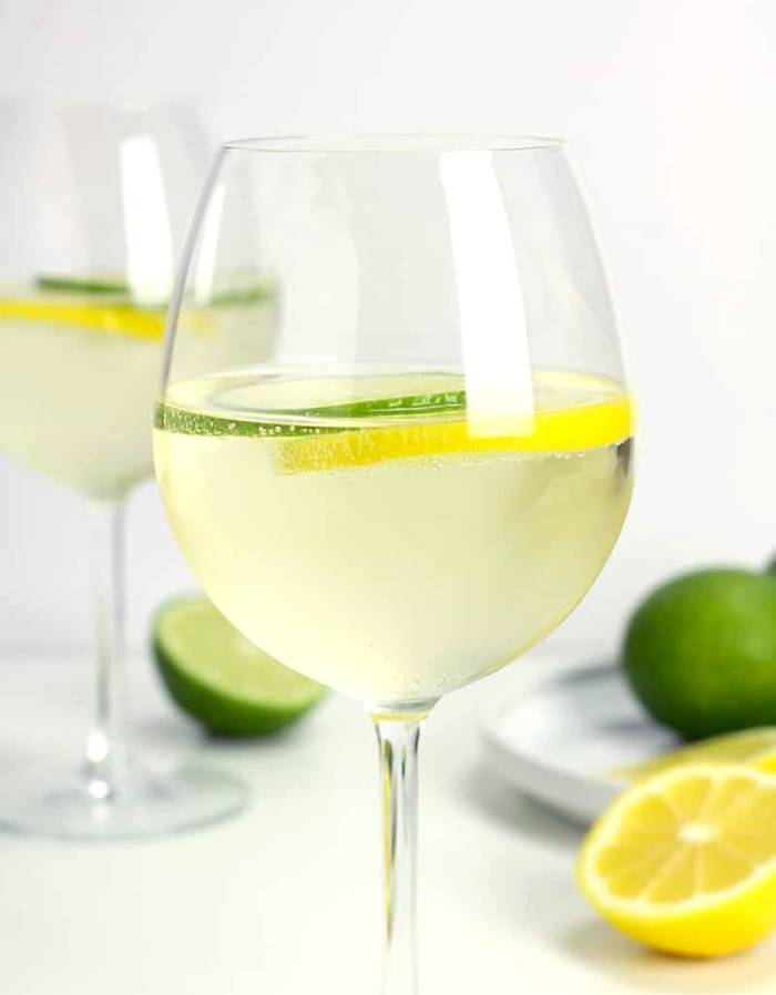 Spring Cocktails - Lemon-Lime Wine Spritzer