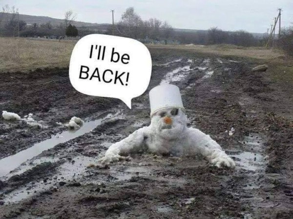 Spring Memes - melting snowman