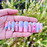 Spring nail deigns- rainbow press on nails