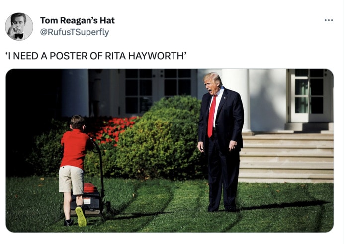 Trump indictment tweets memes twitter reactions - rita hayworth